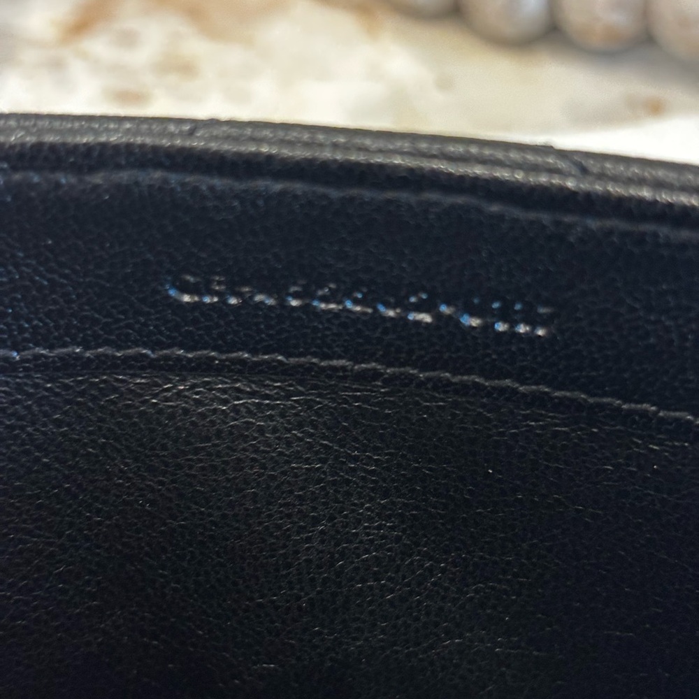 RARE Saint Laurent Calfskin Matelasse Chevron Heart Patchwork Monogram WOC-Black - Picture 12 of 15